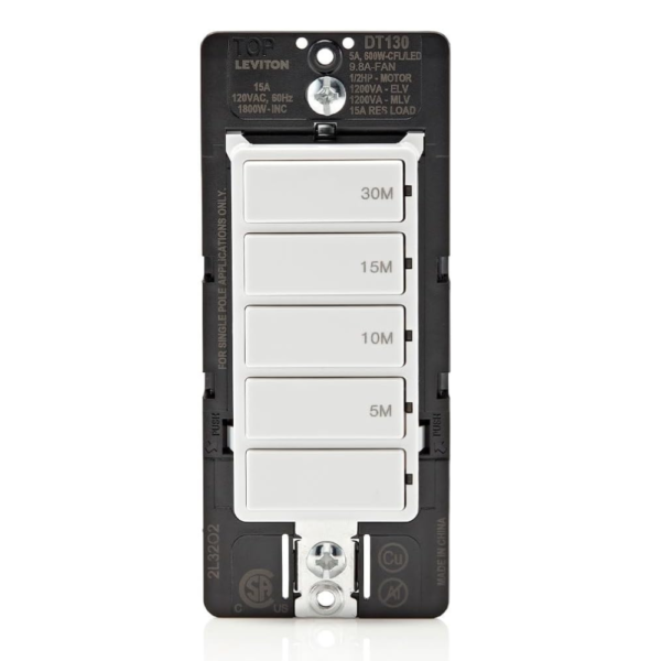 Leviton Countdown Timer Switch for bathroom fan and household lights
