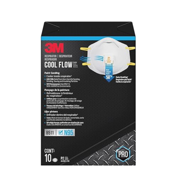 3M N95 Respirator 8511, Cool Flow Valve