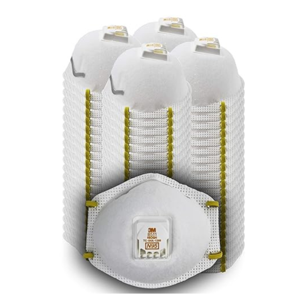 3M 8511 Particulate Disposable Respirator, N95, Pack of 80, NIOSH APPROVED