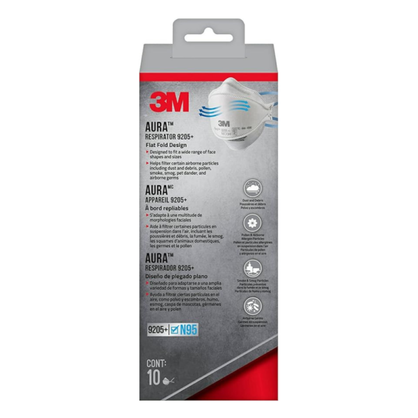 3M Aura Particulate Respirator 9205+ N95, Lightweight
