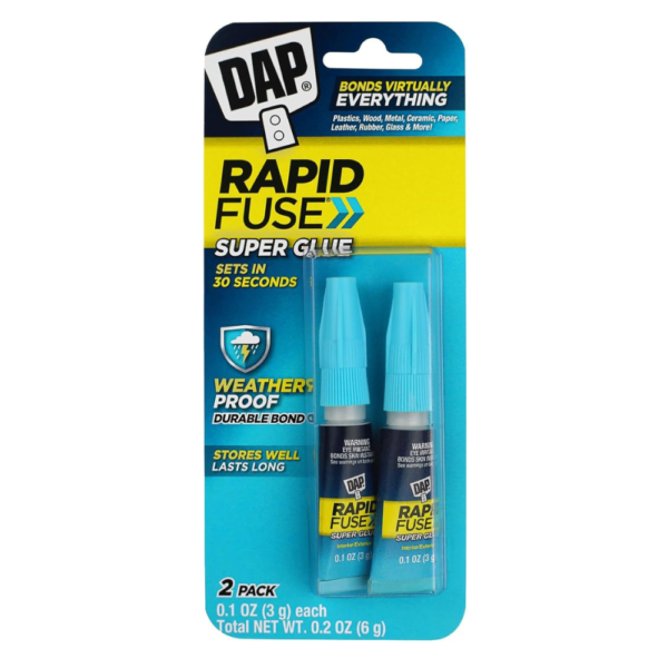 DAP RapidFuse All Purpose Adhesive 2 Pack, Clear, 0.1 oz